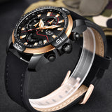 Casual Leather Waterproof Sports Quartz Clock