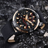 Casual Leather Waterproof Sports Quartz Clock