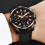 Casual Leather Waterproof Sports Quartz Clock