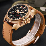 Casual Leather Waterproof Sports Quartz Clock