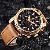 Casual Leather Waterproof Sports Quartz Clock