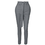 Finest British Style Ladies Grid Belted Casual High Street Pant