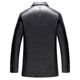 Single Breasted Slim Fit Men Casual Lather Blazer Jacket