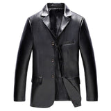 Single Breasted Slim Fit Men Casual Lather Blazer Jacket