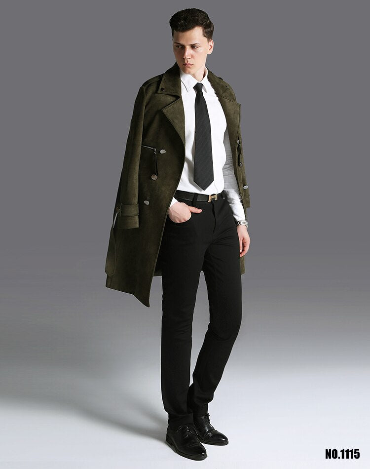Double Breasted Adjustable Waist Long Winter Windproof Trench