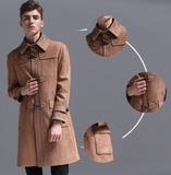 Tailored For Fine Quality Men Polyester Long Overcoat