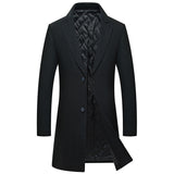 Mens Single Breasted Warmer Woolen Trench Coat