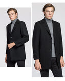 Mens Single Breasted Warmer Woolen Trench Coat