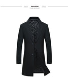 Mens Single Breasted Warmer Woolen Trench Coat