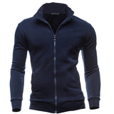 Zip Stand Collar Man Casual Slim Hoody Sweatshirt