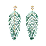 Tree Leaves Long White Green Multi Color Pendant