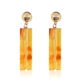 Multi Color Marbling Geometric Drop Earring