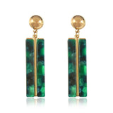 Multi Color Marbling Geometric Drop Earring