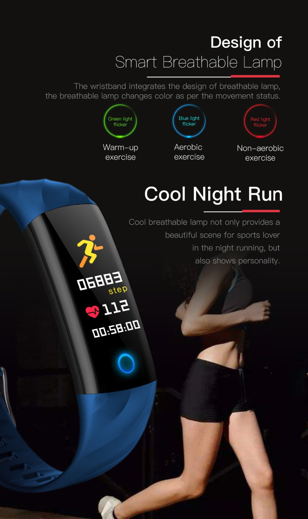 Smart Fitness Tracker Wristband Watch