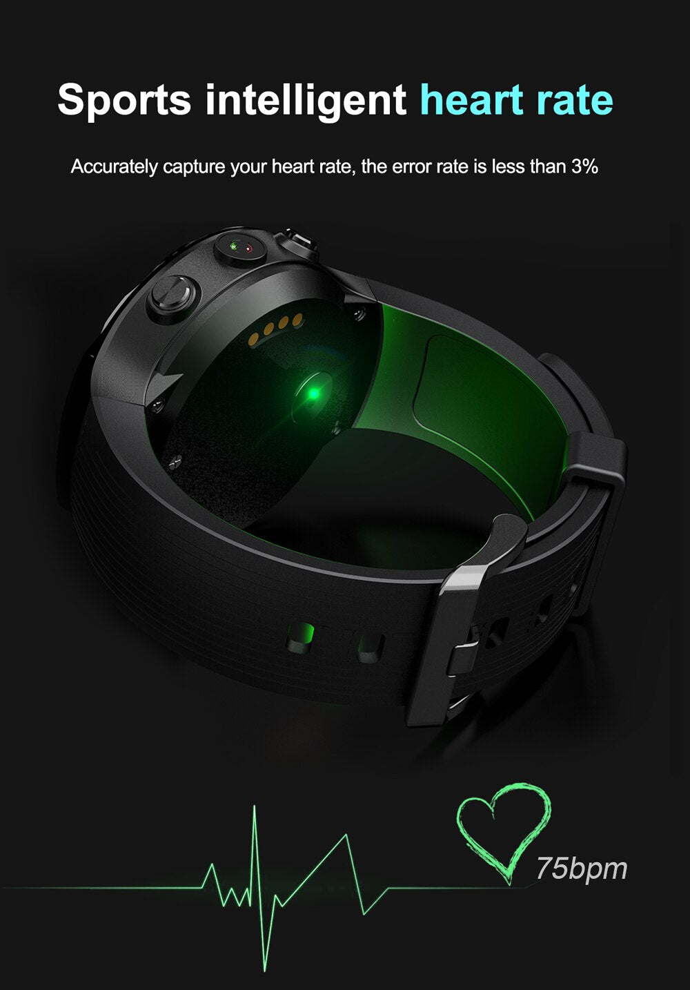 Intelligent Heart Rate Monitoring Smart Sports Watch With Dual Camera GPS & Nano Sim Wifi