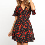 High Quality Elegant Floral Dress With V Neck For Summer Out