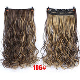 MUMUPI Clip In Hair Extension Ombre 24 Inches Blonde Black Full Head Synthetic Natural Curly Wavy Hairpiece Hair Pieces Headwear