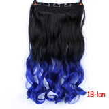 MUMUPI Clip In Hair Extension Ombre 24 Inches Blonde Black Full Head Synthetic Natural Curly Wavy Hairpiece Hair Pieces Headwear