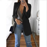 New Women Long Sleeve Turn Down Collar Outwear Jacket Wool Blend Coat Casual Autumn Winter Elegant Overcoat Loose Plus Size