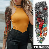 Large Arm Sleeve Tattoo Midnight Leopard Beauty Girl Waterproof Temporary Tatto Sticker Moonlight Rose Full Skull Tatoo Women