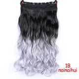 SHANGKE 28''  Long Synthetic Hair Clip In Hair Extension Heat Resistant Hairpiece Natural Wavy Hair Piece