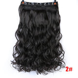 MUMUPI Clip In Hair Extension Ombre 24 Inches Blonde Black Full Head Synthetic Natural Curly Wavy Hairpiece Hair Pieces Headwear