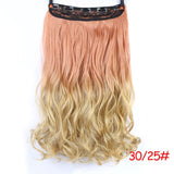 SHANGKE 28''  Long Synthetic Hair Clip In Hair Extension Heat Resistant Hairpiece Natural Wavy Hair Piece