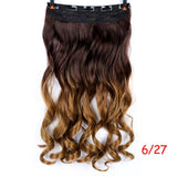 SHANGKE 28''  Long Synthetic Hair Clip In Hair Extension Heat Resistant Hairpiece Natural Wavy Hair Piece