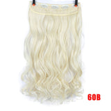 MUMUPI Clip In Hair Extension Ombre 24 Inches Blonde Black Full Head Synthetic Natural Curly Wavy Hairpiece Hair Pieces Headwear