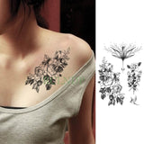 Waterproof Temporary Tattoo Sticker Bird Flower Rose fake tatto Cool flash tatoo tatouage temporaire body art for girl women men