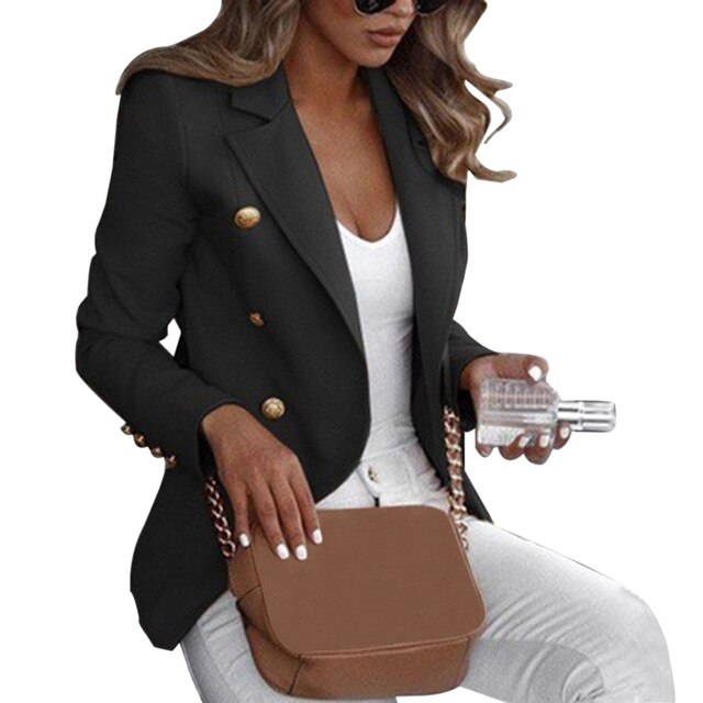 Ladies Slim Vest Casual Business Blazer Coat
