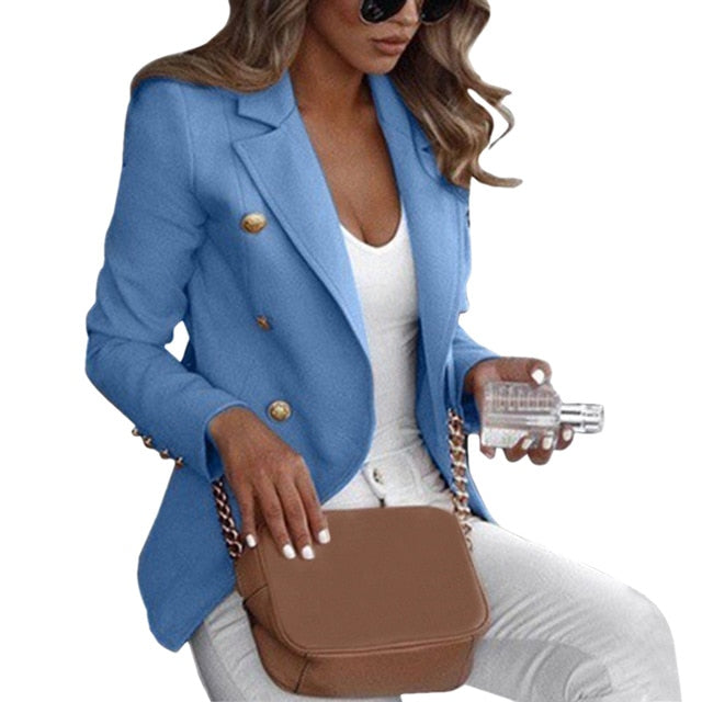 Ladies Slim Vest Casual Business Blazer Coat