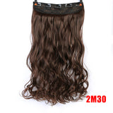 SHANGKE 28''  Long Synthetic Hair Clip In Hair Extension Heat Resistant Hairpiece Natural Wavy Hair Piece