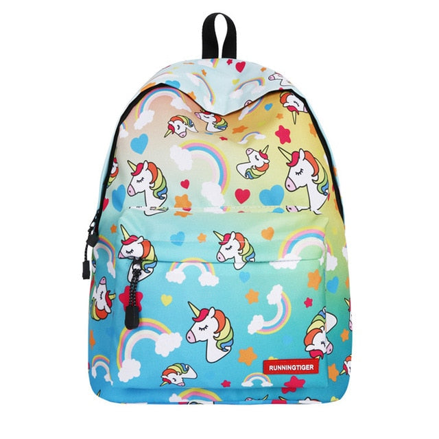 Floral Design Children's Portfolio Unicorn School Backpack