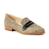 Leopard Print Bonded Leather Penny Loafer For Women