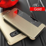 Smart View Window Flip Leather Cover Case For Samsung Galaxy S10 S9 S8 J4 J6 Plus s7 edge Note 8 Note9 A6 A7 A9 2018 Case Fundas