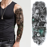 Waterproof Temporary Tattoo Sticker eye clock bird Pagoda full arm large size fake tatto flash tatoo sleeve tato for men women