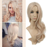 Black Ash Light Brown Blonde Synthetic Wig Body Wave Middle Part Heat Resistant Fiber For Black Women Cosplay Long Wig