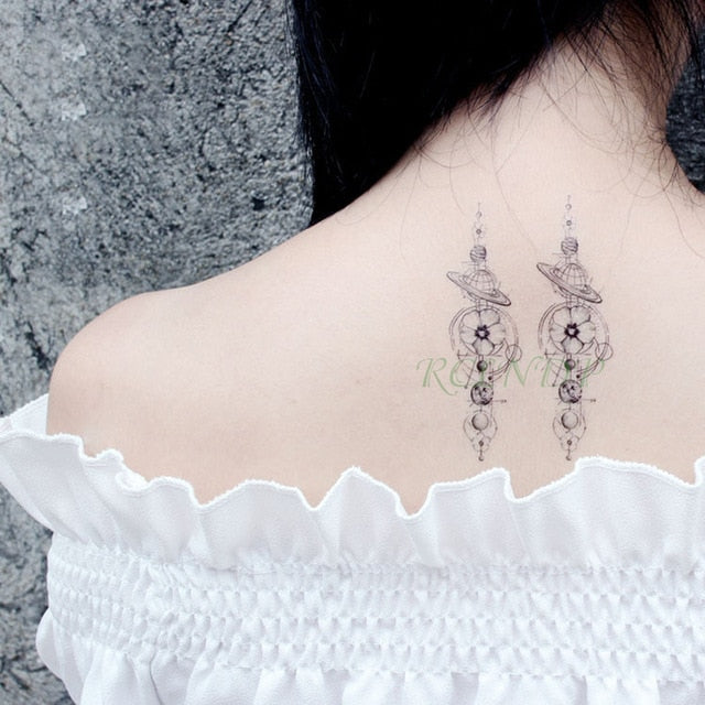 Waterproof Temporary Tattoo Sticker sun moon planet tatto flash tatoo fake tattoos for kids men women