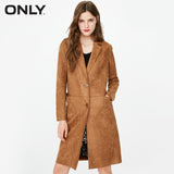 ONLY women's autumn new suede simple long windbreaker jacket trenchcoat | 118336526