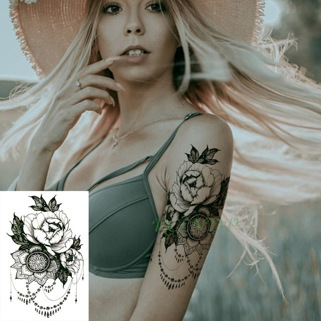 Waterproof Temporary Tattoo Sticker Bird Flower Rose fake tatto Cool flash tatoo tatouage temporaire body art for girl women men