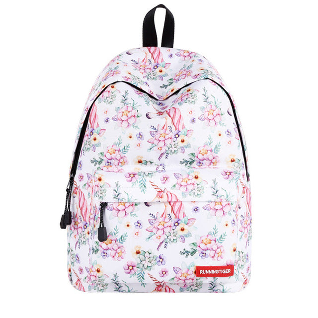 Floral Design Children's Portfolio Unicorn School Backpack