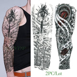 Waterproof Temporary Tattoo Sticker eye clock bird Pagoda full arm large size fake tatto flash tatoo sleeve tato for men women