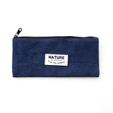 Simple Fabric Large Capacity Creative Open Zipper Pencil Box School Stationery