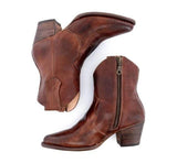 Stretch Fabric Leather Ankle Boots Ladies