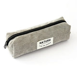 Simple Fabric Large Capacity Creative Open Zipper Pencil Box School Stationery