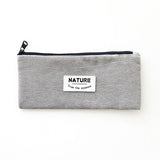 Simple Fabric Large Capacity Creative Open Zipper Pencil Box School Stationery