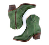 Stretch Fabric Leather Ankle Boots Ladies