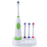 1 Set New Design Battery Operated Electric Toothbrush Waterproof Dental Care Revolving Toothbrush Heads + 3 Nozzles Oral Hygiene